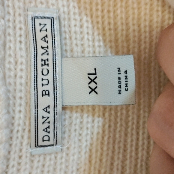Dana Buchman XXL cable knit cream color sweater women's - Picture 3 of 6